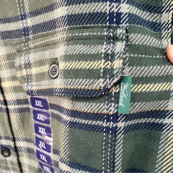Woolrich Men’s Brawny Heavyweight Flannel Shirt Size XXL Dusty Olive Green NWT - Picture 6 of 11